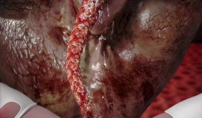 Dirty zombies with long tongues fucks in asshole sexy bitch in stockings