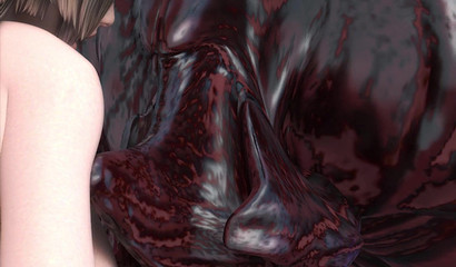 Monster with a long tongue licks deeply the pussy of a satisfied girl