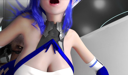 Scary zombies with long tongues lick screaming girl's pussy