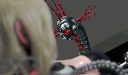 Warrior girl with big sword got long tentacles in her wet pussy