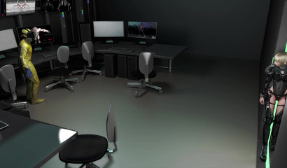 Warrior girl with big sword got long tentacles in her wet pussy