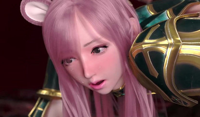 Monster with huge tentacles fucked in all holes and filled the girl with sperm