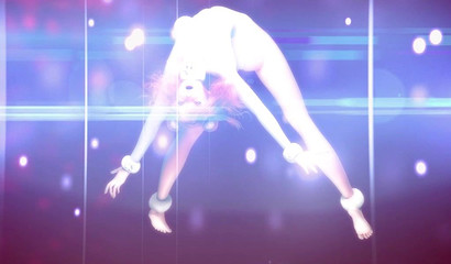 Paladin in sexy armor fight with scary monster with skull instead of head