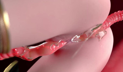 Red tentacles puts in pussy and asshole with tied warrior girl