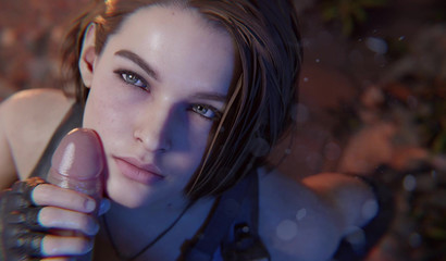 Jill Valentine slowly jerk off dick her courageous comrade