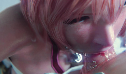 Serah Farron jerk off dick and make deep blowjob her amazing lover