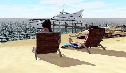 Stepmom show beautiful big tits her stepdaughter on the beach