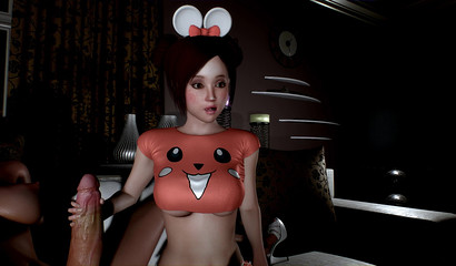 Futa girls jerk off each other's dicks and fuck their girlfriend in two holes at once