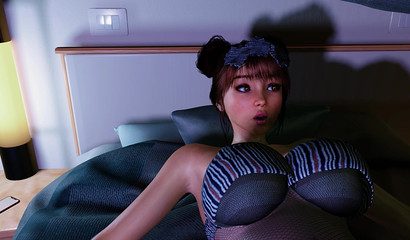 Perfect busty MILF rides her young girlfriend's futa cock on the ship