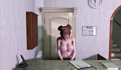 Girl at the reception peeps under the skirt of a woman with a big ass