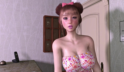 Girl at the reception peeps under the skirt of a woman with a big ass