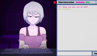 Faye shapeshifter with big boobs masturbate her futanari dick on webcam