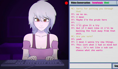 Faye shapeshifter with big boobs masturbate her futanari dick on webcam