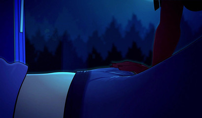 Sexy Meru the Succubus fucks in the bedroom with a classmate at night