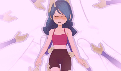 Teen schoolgirl masturbate in the bedroom  and orgasm