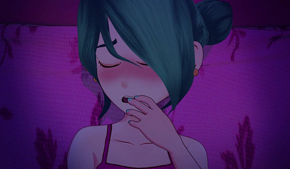 Teen schoolgirl masturbate in the bedroom  and orgasm