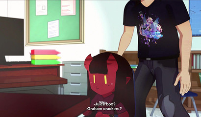 Meru the Succubus fucks with three classmates at school