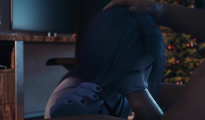 Christmas blowjob and great sex with sexy Widowmaker in black stockings