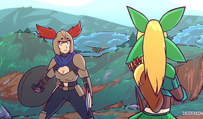 Heroes of the game "Darkest Dungeon" got group sex in the dungeon