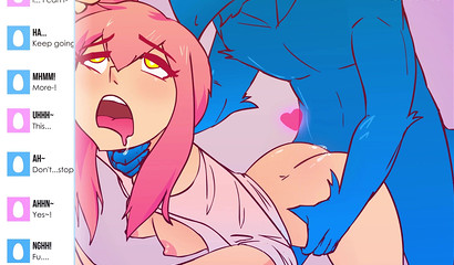 Cartoon girl streamer fuck with different big monsters