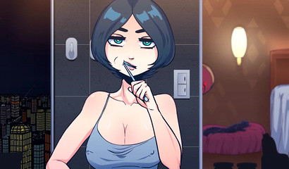 The lucky guy stopped the time and put his dick in the neighbor's mouth