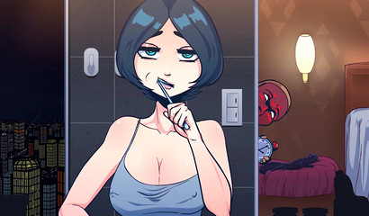 The lucky guy stopped the time and put his dick in the neighbor's mouth