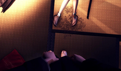 Stranger caught masturbating girl Rukia Kuchiki and fuck her in mouth and pussy