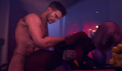 Dark skin elf with butt plug in ass Queen Nualia fuck with strong lover