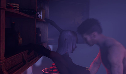 Dark skin elf with butt plug in ass Queen Nualia fuck with strong lover