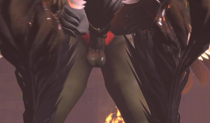 Angry giant with a huge cock rapes a beautiful bird girl in a dungeon