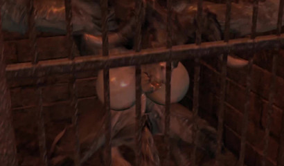 Angry giant with a huge cock rapes a beautiful bird girl in a dungeon