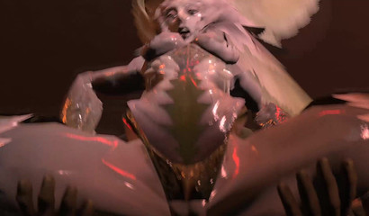 Angry giant with a huge cock rapes a beautiful bird girl in a dungeon