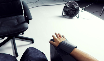 Strict blonde with big tits Scarlet fucks with a prisoner