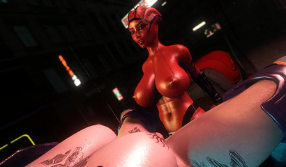 Futa alien Asari fucks in shaved pussy sexy Commander Shepard