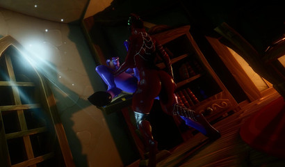 Two futa demons from "World of Warcraft" fuck each other big horse dicks