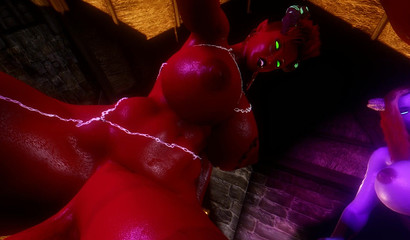 Hot busty futa Draenei and her partner fuck futa girl POV