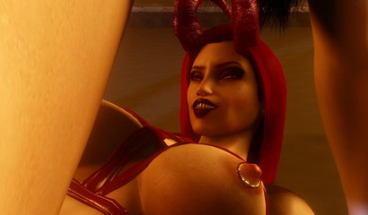 Two scary futa demons hard fuck in ass and mouth poor girl