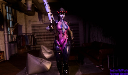 Widowmaker with futanari cock fuck in ass redhead busty bitch