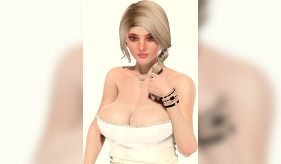 Obedient brunette skillfully sucks the futanari cock of her busty girlfriend