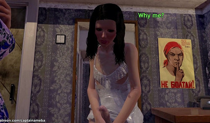 Long-haired guy fucks mom with futanari cock in the ass on his birthday