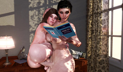 Futa Mom fucks her young daughter while reading a book