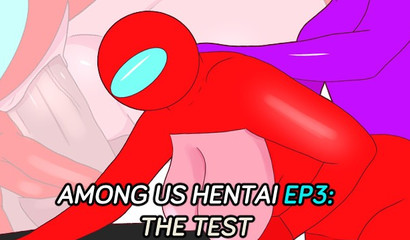 Blue from Among Us fucks busty Red doggystyle hard in XXX cartoon