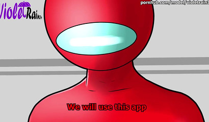 Blue from Among Us fucks busty Red doggystyle hard in XXX cartoon