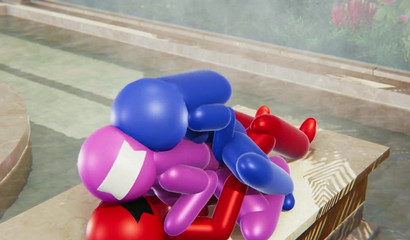 Red and Blue Impostors from Game Among Us Roughly Fuck Pink