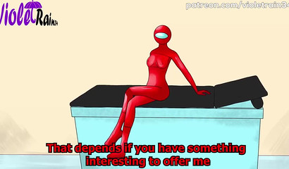 Blue traitor from the game Among Us fucks busty red bitch perfectly