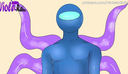 Blue traitor from the game Among Us fucks busty red bitch perfectly