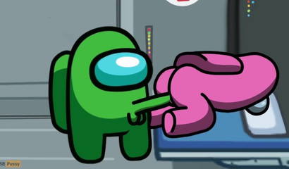 Horny Green traitor from Among us fucks Pink in her pussy
