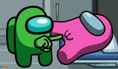 Horny Green traitor from Among us fucks Pink in her pussy