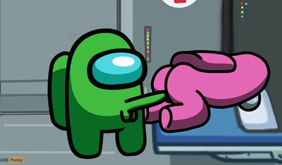 Horny Green traitor from Among us fucks Pink in her pussy