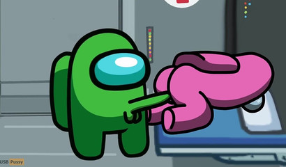 Horny Green traitor from Among us fucks Pink in her pussy